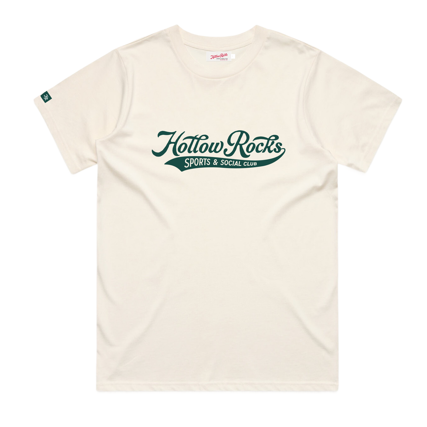 Womens Classic Tee - Dark Green on Ecru