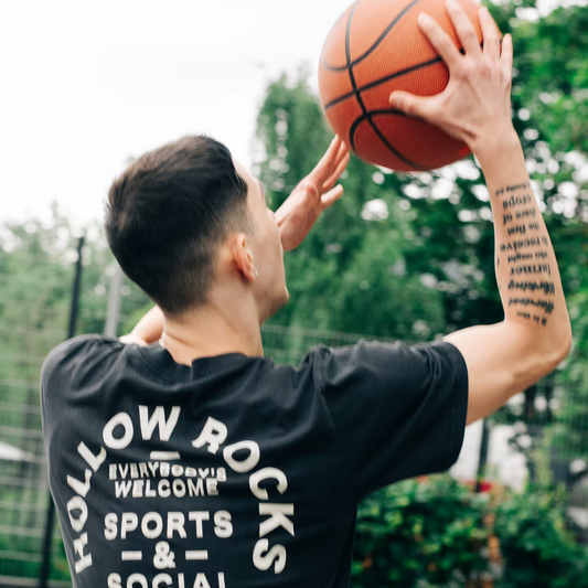 Mens ID Tee - Ecru on Faded Black