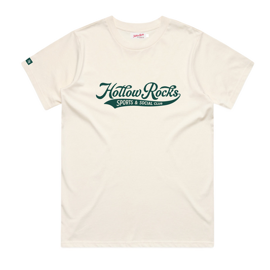 Womens Classic Tee - Dark Green on Ecru